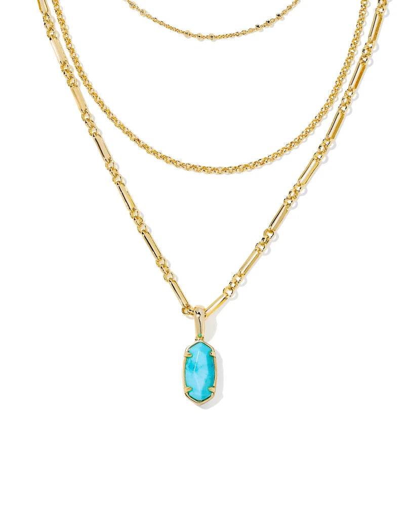 Elisa Gold Pendant Necklace in Blue Turquoise | Kendra Scott