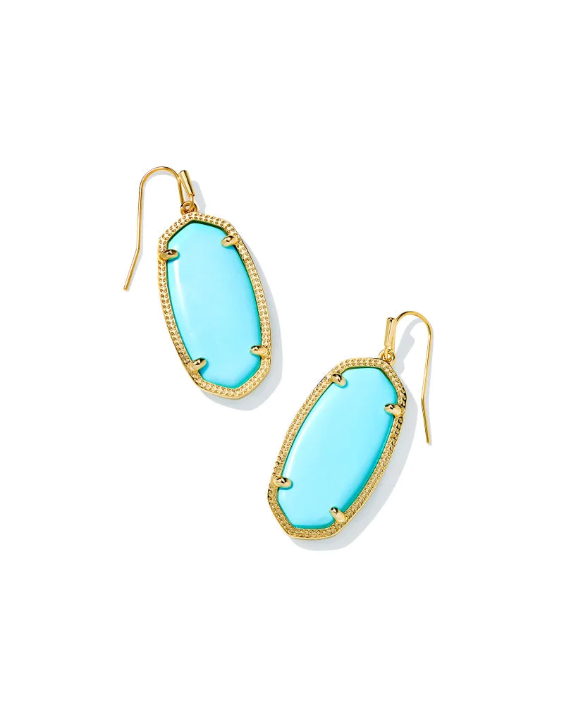 Kendra Scott Elle Gold Drop Earrings in Light Blue Magnesite-Kendra Scott-The Bugs Ear