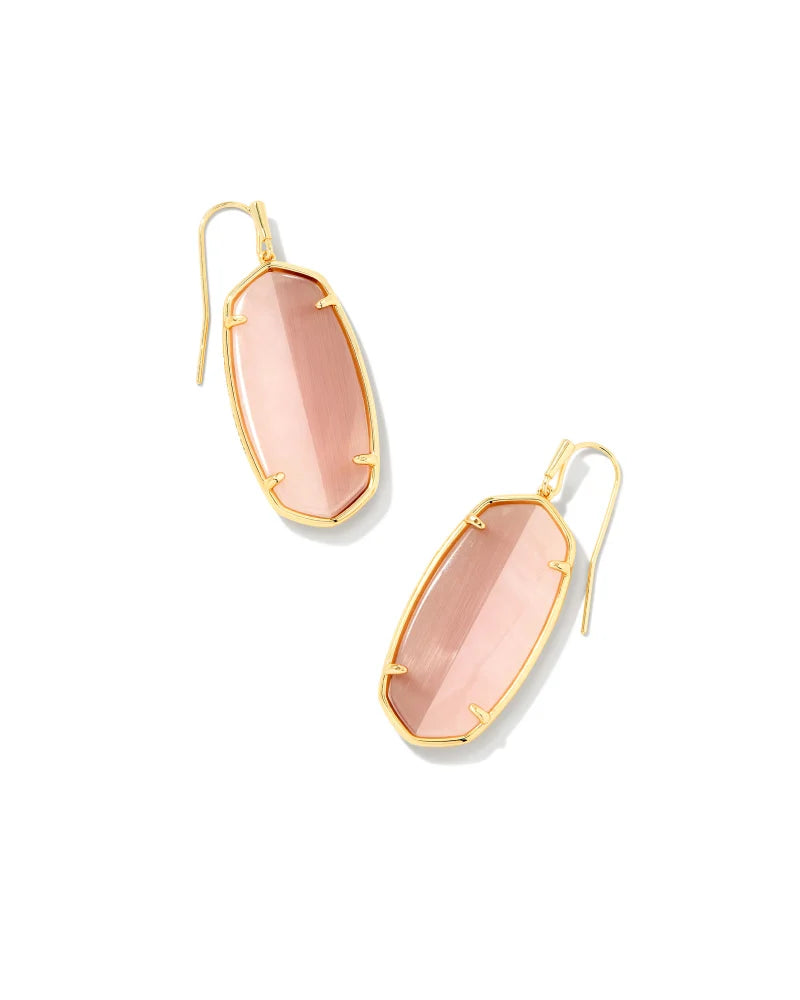Kendra Scott Elle Gold Intarsia Drop Earrings In Pink Intarsia-Kendra Scott-The Bugs Ear