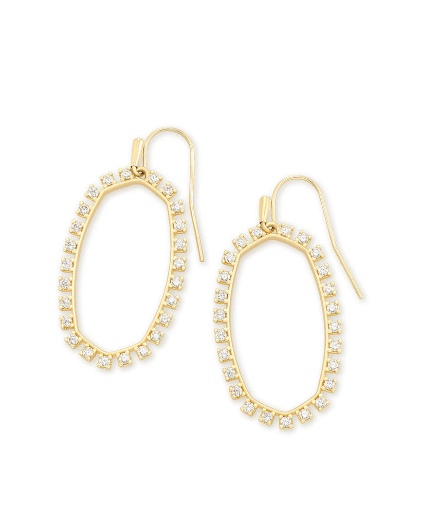 Kendra Scott Elle Open Frame Crystal Drop Earrings In Gold-Kendra Scott-The Bugs Ear