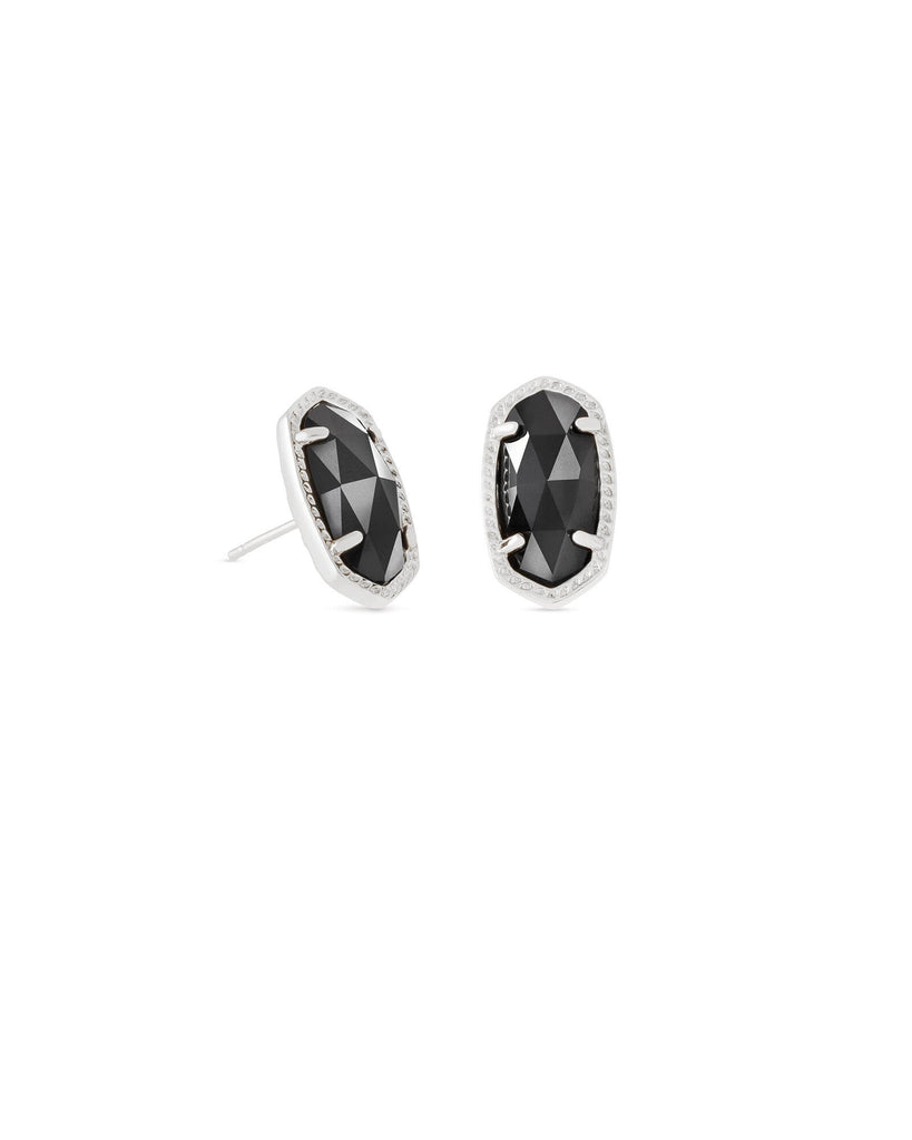 Kendra Scott Ellie Silver Stud Earrings In Black-Kendra Scott-The Bugs Ear