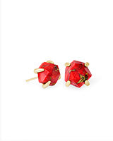 Kendra Scott Ellms Gold Stud Earrings In Bronze Veined Red Magnesite-Kendra Scott-The Bugs Ear