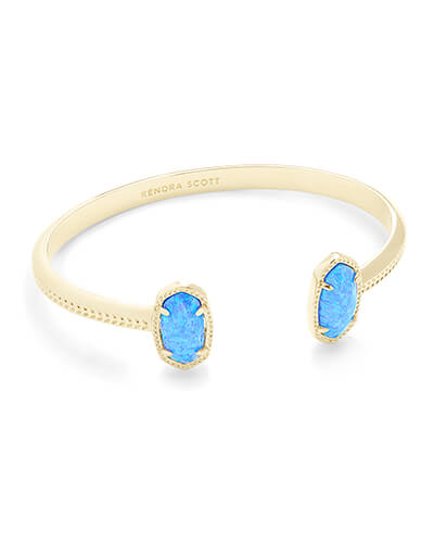 Kendra Scott Elton Gold Cuff Bracelet In Ocean Kyocera Opal-Kendra Scott-The Bugs Ear