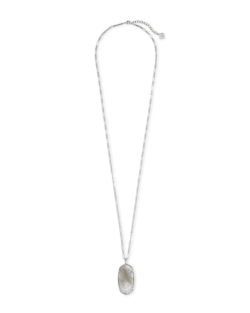 Kendra Scott Faceted Reid Silver Long Pendant Necklace In Gray Illusion-Kendra Scott-The Bugs Ear