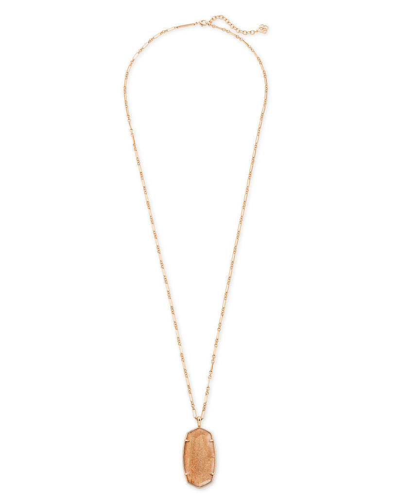 Kendra Scott Faceted Reid Rose Gold Long Pendant Necklace In Gold Dusted Pink Illusion-Kendra Scott-The Bugs Ear