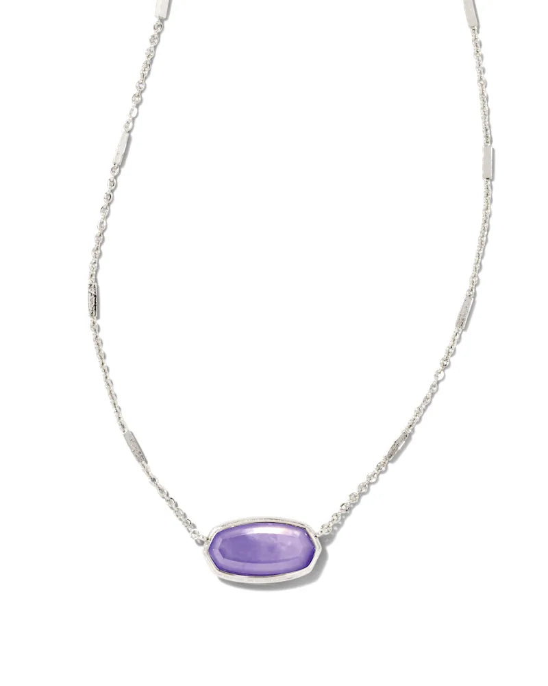 Elisa Silver Pendant Necklace in Amythyst