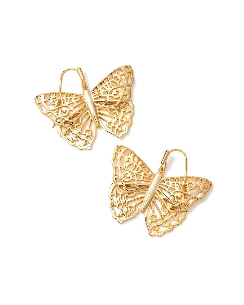 Kendra Scott Hadley Butterfly Drop Earrings in Gold-Kendra Scott-The Bugs Ear