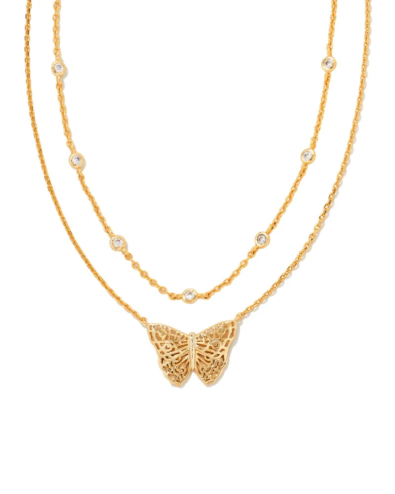 Kendra Scott Hadley Butterfly Multi Strand Necklace in Gold-Kendra Scott-The Bugs Ear