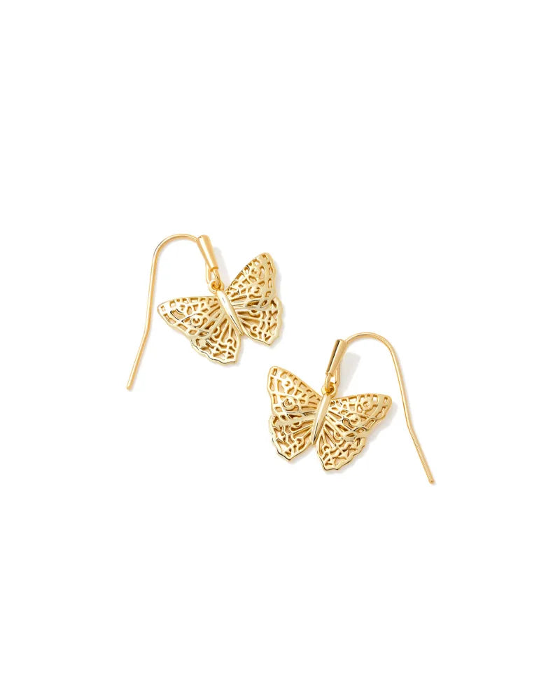 Kendra Scott Hadley Butterfly Small Drop Earrings in Gold-Kendra Scott-The Bugs Ear