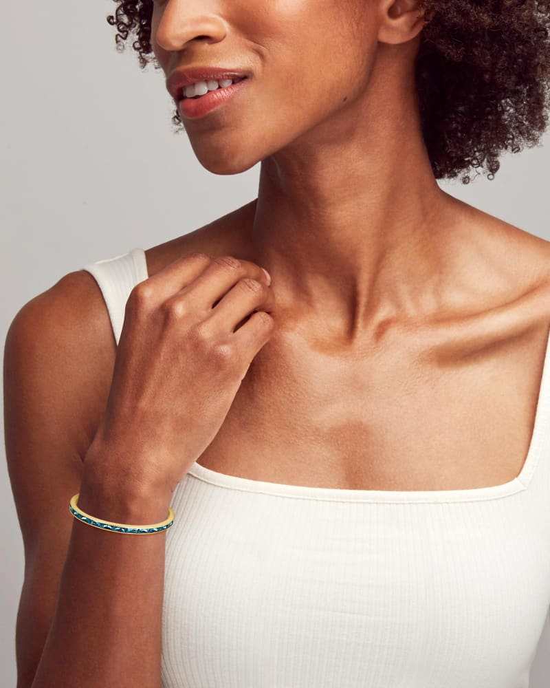 Kendra Scott Jack Vintage Gold Cuff Bracelet In Teal Crystal The
