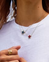 Kendra Scott Jae Star Gold Pendant Necklace In Bright Red Drusy-Kendra Scott-The Bugs Ear