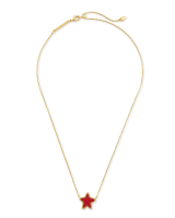 Kendra Scott Jae Star Gold Pendant Necklace In Bright Red Drusy-Kendra Scott-The Bugs Ear