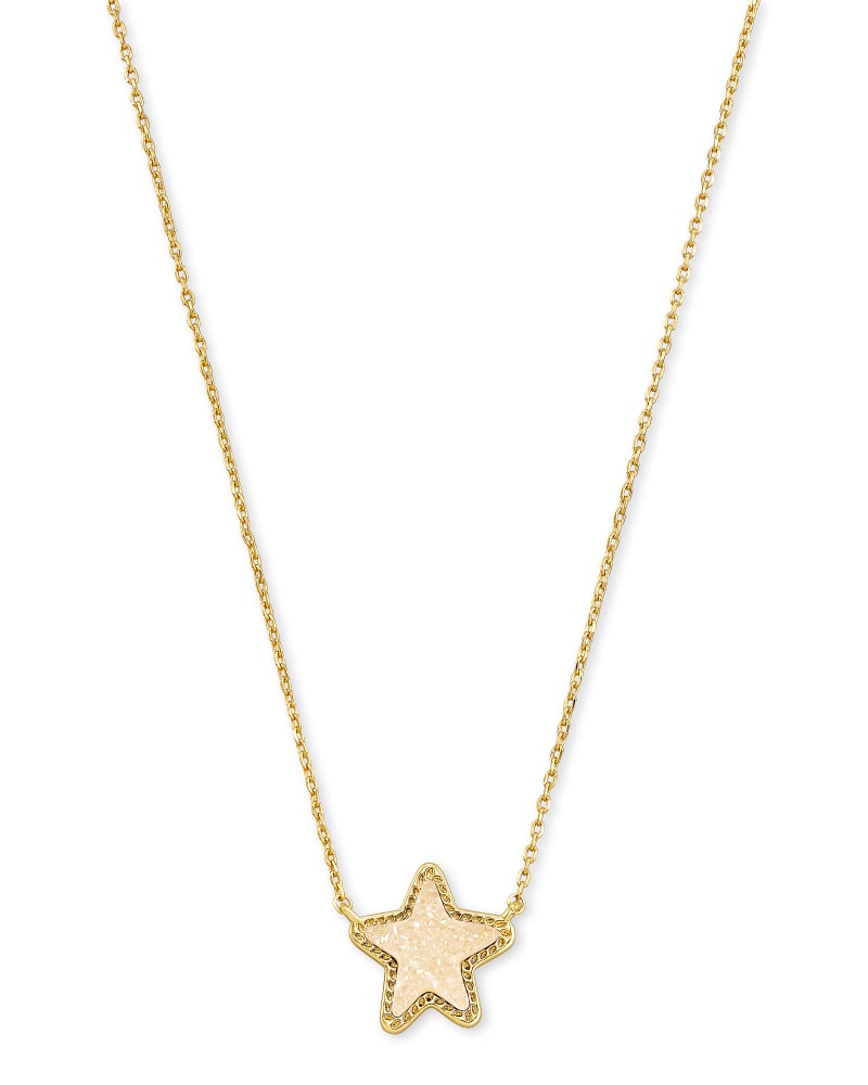 Kendra Scott Jae Star Gold Pendant Necklace In Iridescent Drusy-Kendra Scott-The Bugs Ear