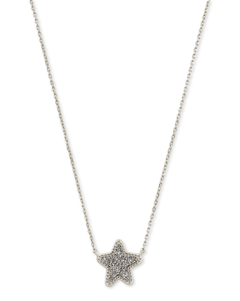 Kendra Scott Jae Star Silver Pendant Necklace In Platinum Drusy-Kendra Scott-The Bugs Ear