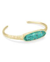 Kendra Scott Layla Gold Cuff Bracelet In Bronze Veined Teal Magnesite-Kendra Scott-The Bugs Ear