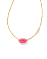 Kendra Scott Lips Gold Pendant Necklace in Bright Pink Kyocera Opal-Kendra Scott-The Bugs Ear
