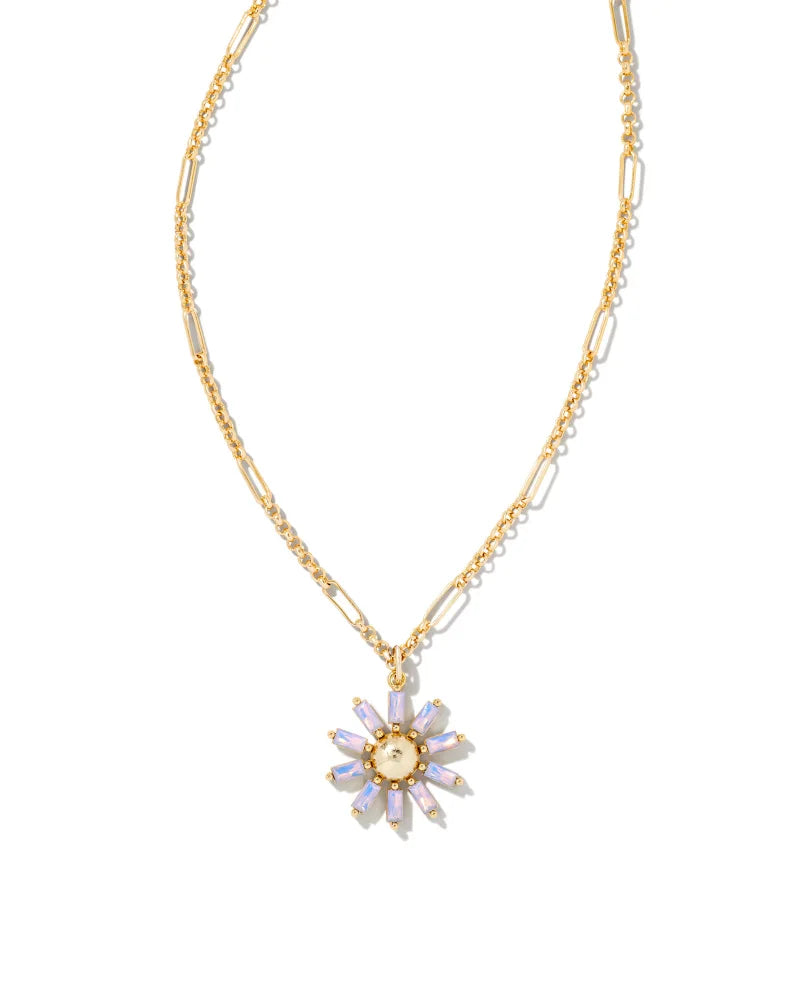 Kendra Scott Madison Daisy Bright Silver Short Pendant Necklace in Light Pink Opal Crystal-Kendra Scott-The Bugs Ear