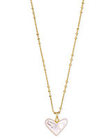 Kendra Scott Poppy Heart Gold Pendant Necklace In Ivory Mother-Of-Pearl-Kendra Scott-The Bugs Ear