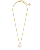 Kendra Scott Poppy Heart Gold Pendant Necklace In Ivory Mother-Of-Pearl-Kendra Scott-The Bugs Ear