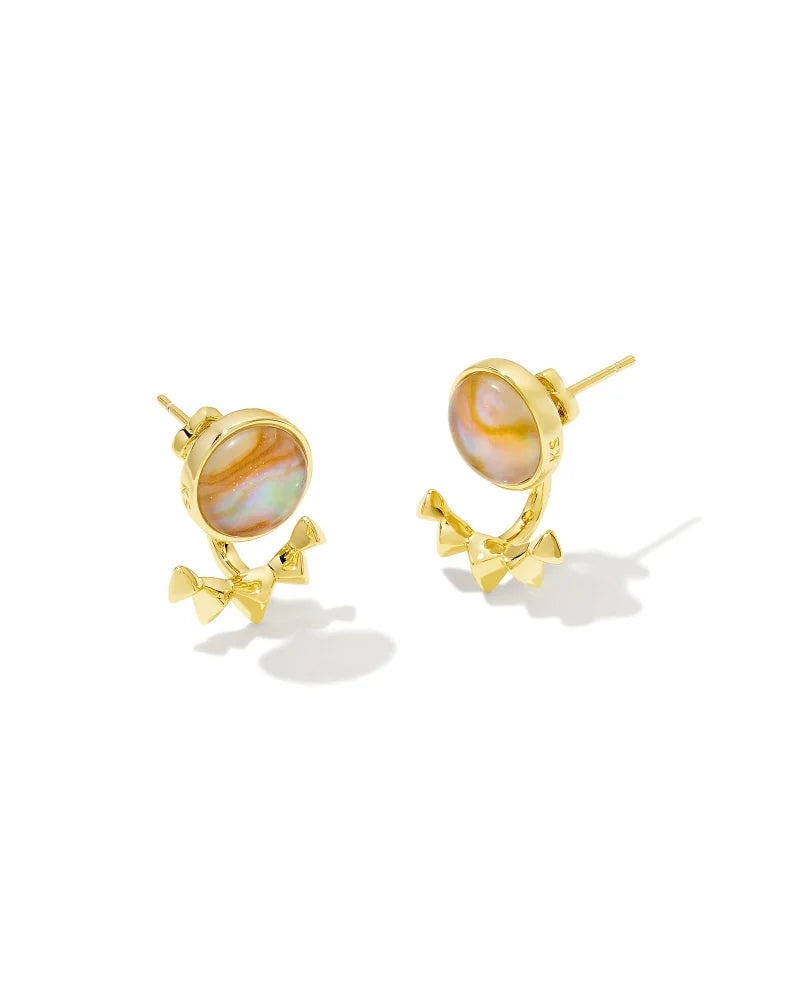 Kendra Scott Sienna Gold Ear Jacket Earrings in Iridescent Abalone