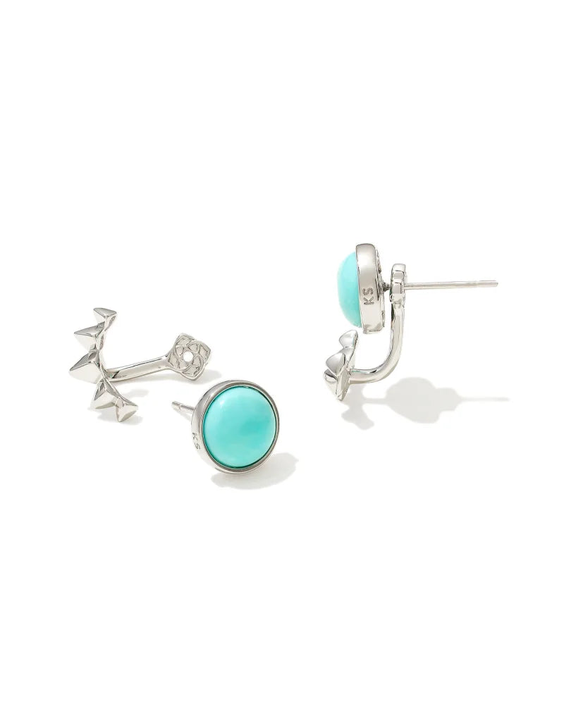 Kendra Scott Sienna Silver Ear Jacket Earrings in Light Blue Magnesite-Kendra Scott-The Bugs Ear