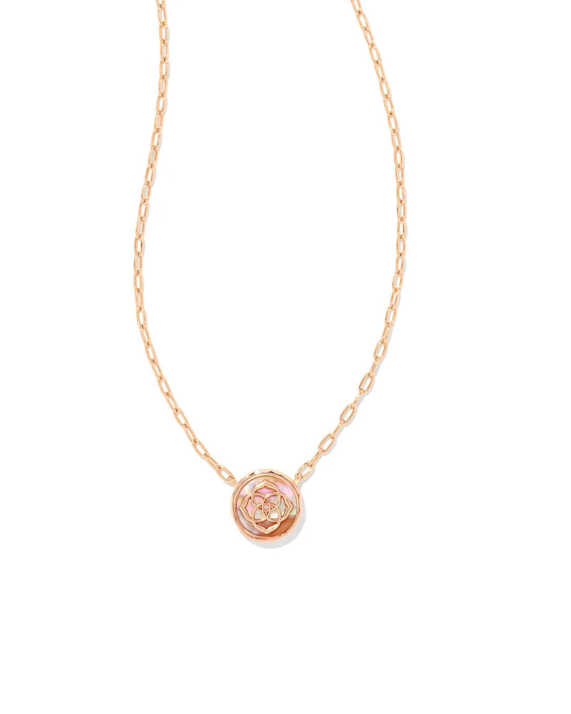Kendra Scott Stamped Dira Rose Gold Pendant Necklace in Golden Abalone-Kendra Scott-The Bugs Ear