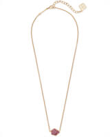 Kendra Scott Tess Gold Pendant Necklace In Deep Fuchsia Drusy-Kendra Scott-The Bugs Ear