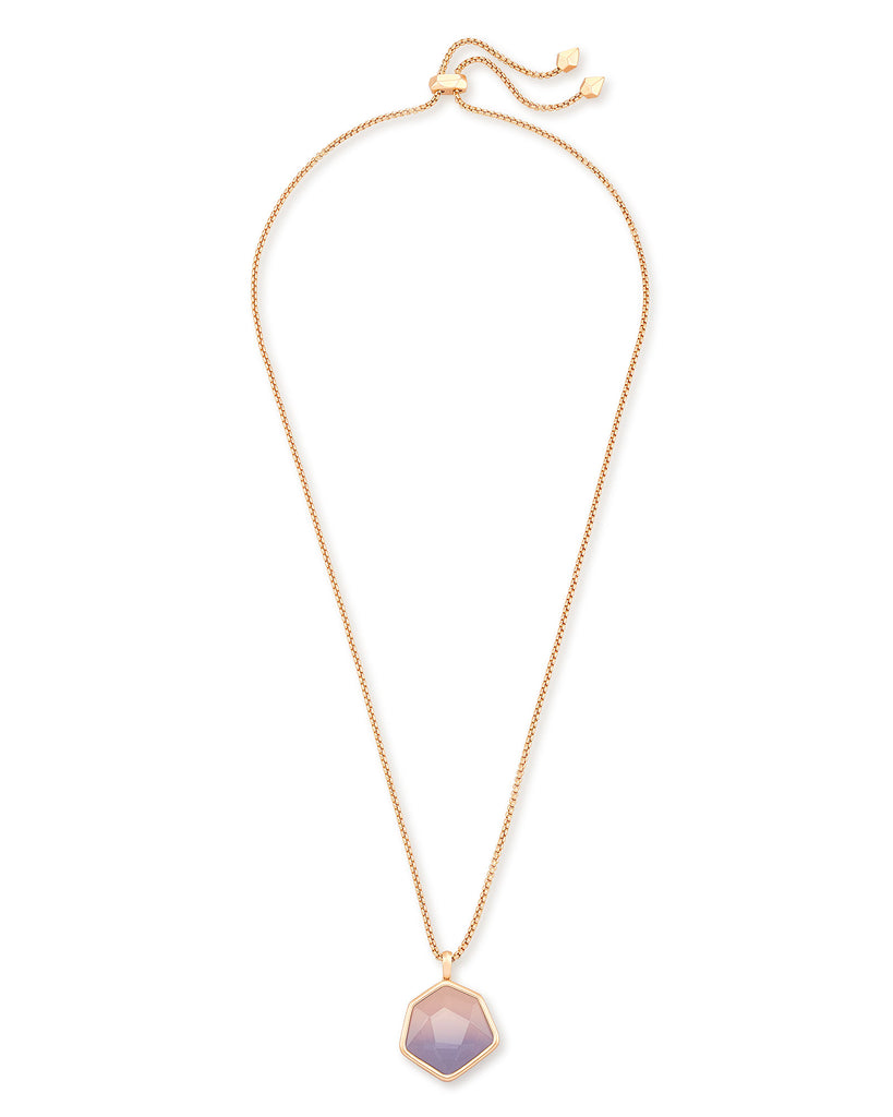 Kendra Scott Vanessa Rose Gold Long Pendant Necklace In Peach Ombre-Kendra Scott-The Bugs Ear