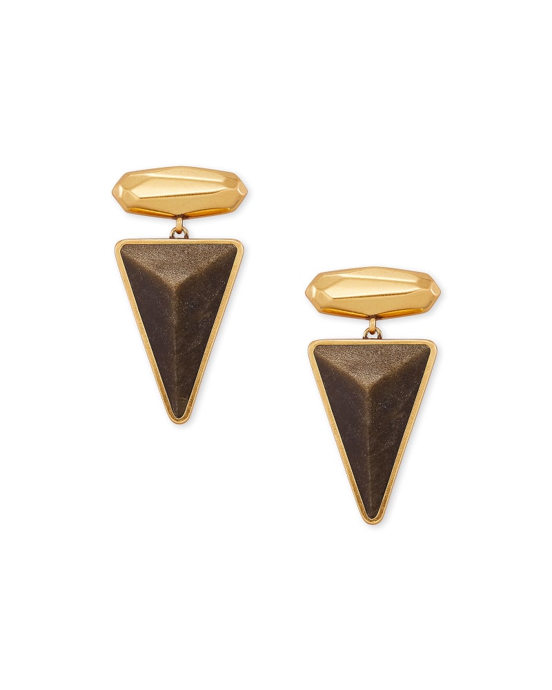 Kendra Scott Vivian Vintage Gold Drop Earrings In Golden Obsidian-Kendra Scott-The Bugs Ear