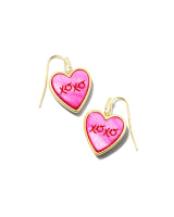 Kendra Scott XOXO Gold Drop Earrings in Hot Pink Mother-of-Pearl-Kendra Scott-The Bugs Ear