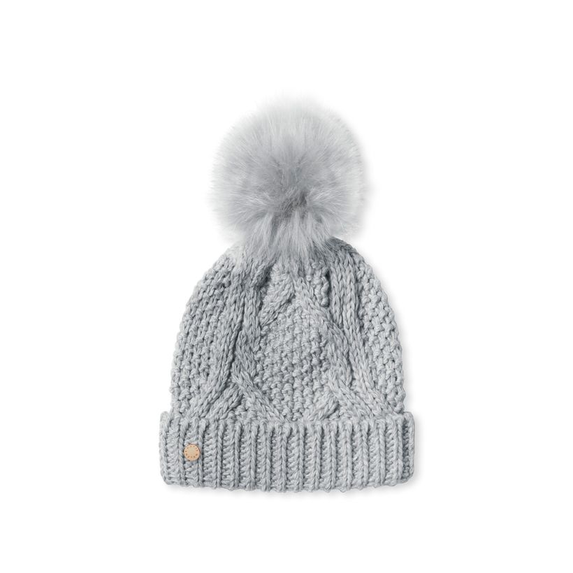 Katie Loxton Cable Knit Bobble Hat in Charcoal Gray-Katie Loxton-The Bugs Ear