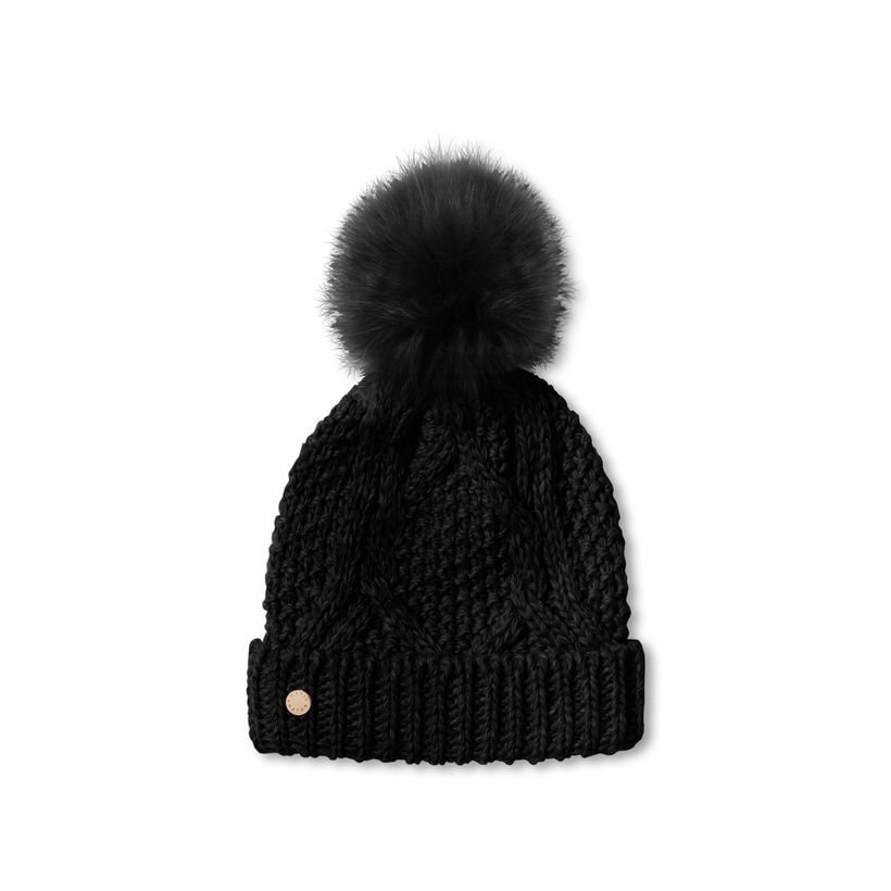 Katie Loxton Cable Knit Bobble Hat in Black-Katie Loxton-The Bugs Ear