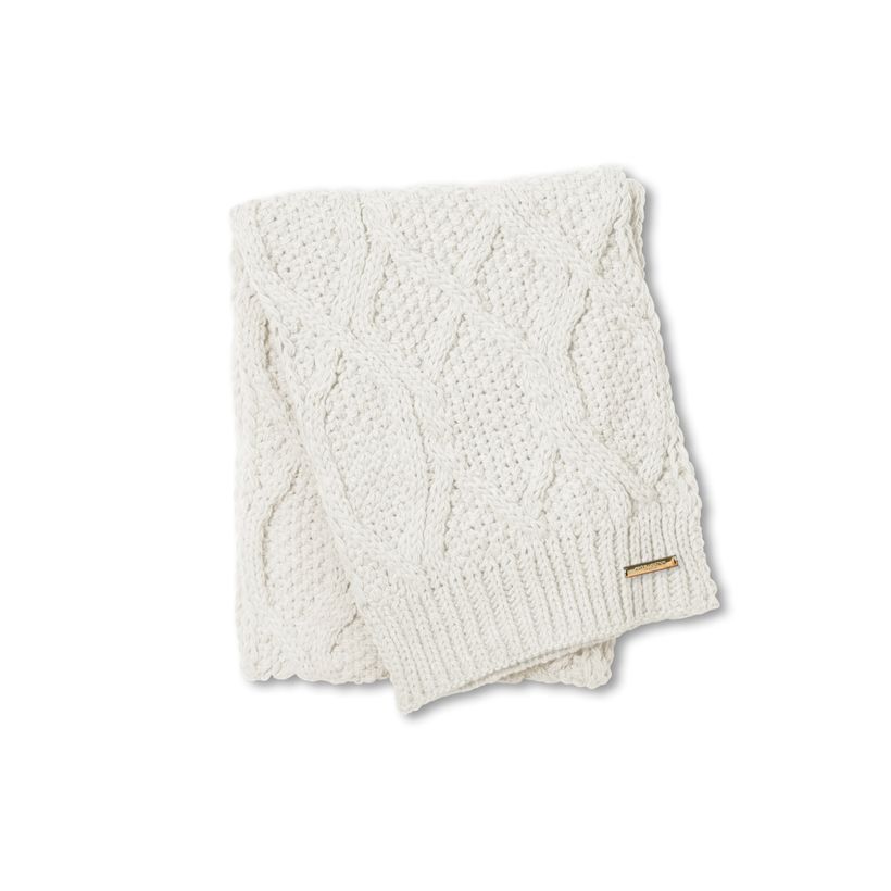 Katie Loxton Cable Knit Bobble Scarf in Cream-Katie Loxton-The Bugs Ear