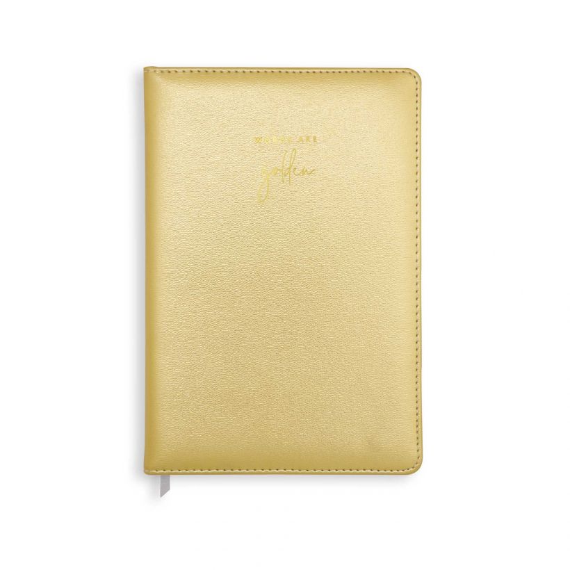 Katie Loxton PU Notebook Words Are Golden in Metallic Gold-Katie Loxton-The Bugs Ear