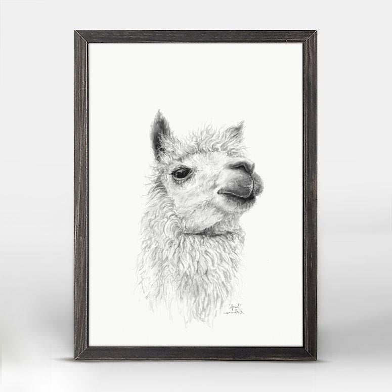Llama Draw You A Portrait - April Mini Framed Canvas-Greenbox-The Bugs Ear