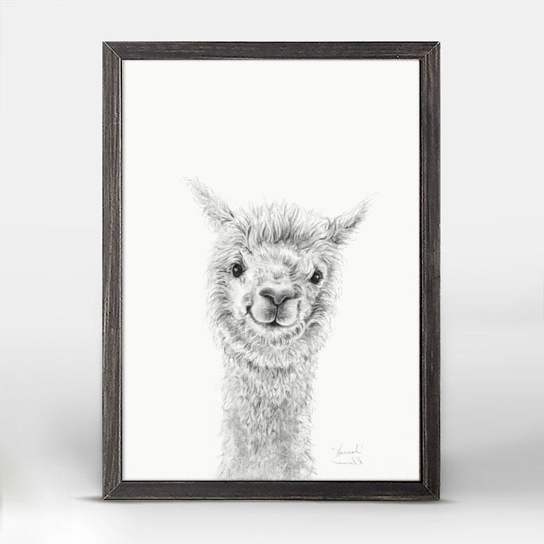 Llama Draw You A Portrait - Hannah Mini Framed Canvas-Greenbox-The Bugs Ear