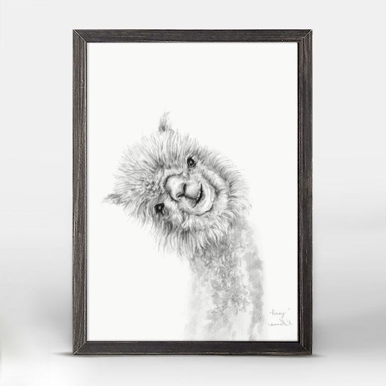 Llama Draw You A Portrait - Penny Mini Framed Canvas-Greenbox-The Bugs Ear