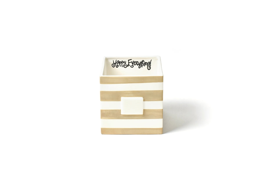 Happy Everything Neutral Stripe Medium Mini Nesting Cube-Coton Colors-The Bugs Ear