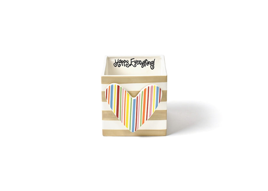 Happy Everything Neutral Stripe Medium Mini Nesting Cube-Coton Colors-The Bugs Ear