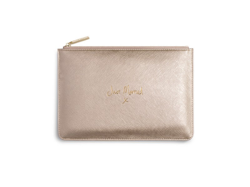Katie Loxton Just Married Perfect Pouch in Metallic Gold-Katie Loxton-The Bugs Ear
