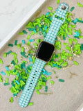 Preppy Green Plaid Printed Silicone Smart Watch Band S/M-Prep Obsessed-The Bugs Ear