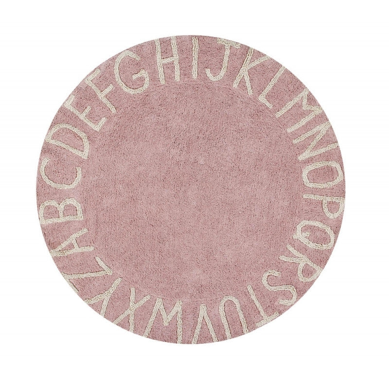 Round ABC Vintage Nude Pink Rug-Lorena Canals-The Bugs Ear