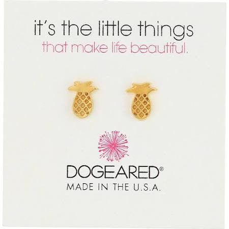 Dogeared It's The Little Things Teeny Gold Pineapple Earrings-Dogeared-The Bugs Ear