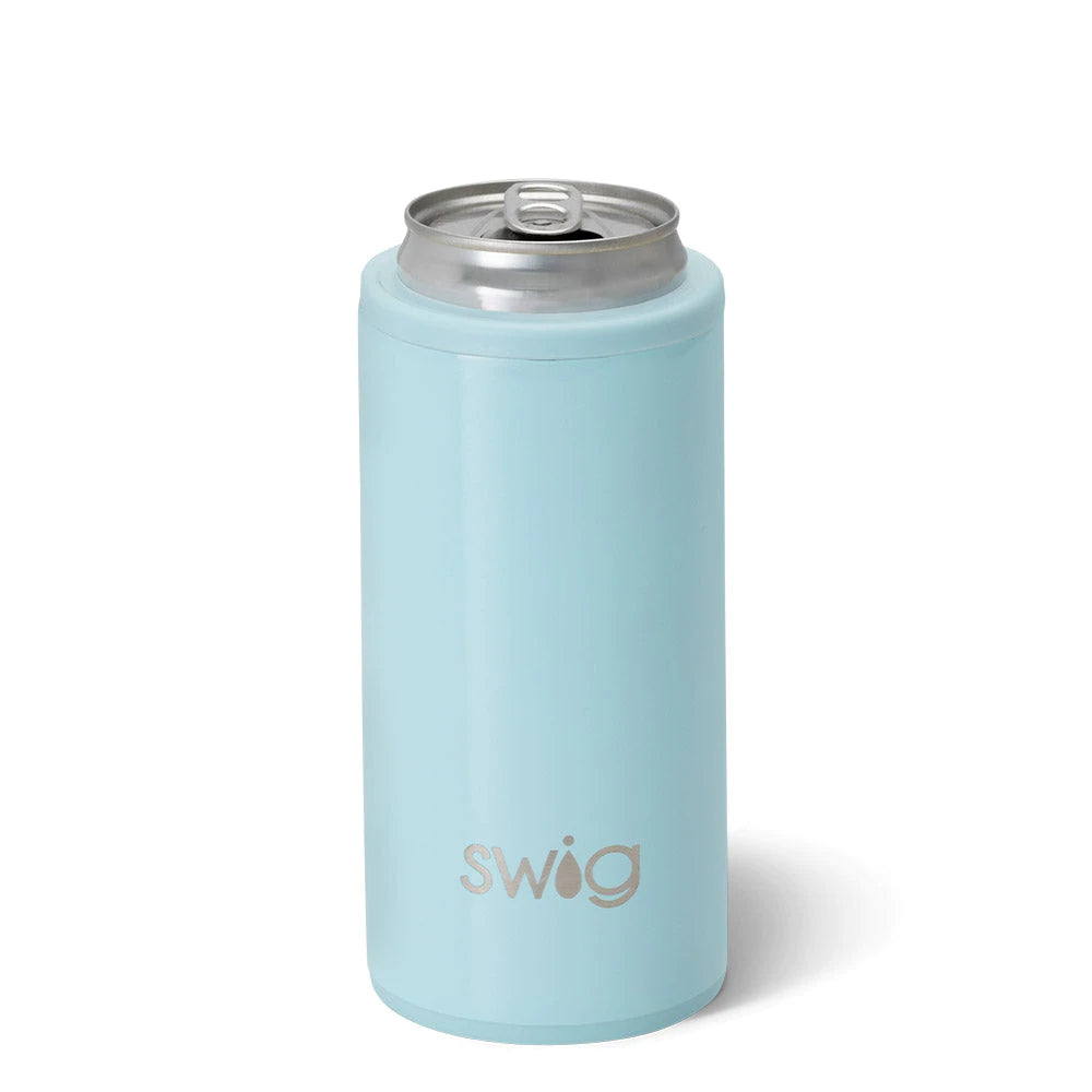 Swig 12 oz Skinny Can Cooler in Shimmer Aquamarine-Swig-The Bugs Ear