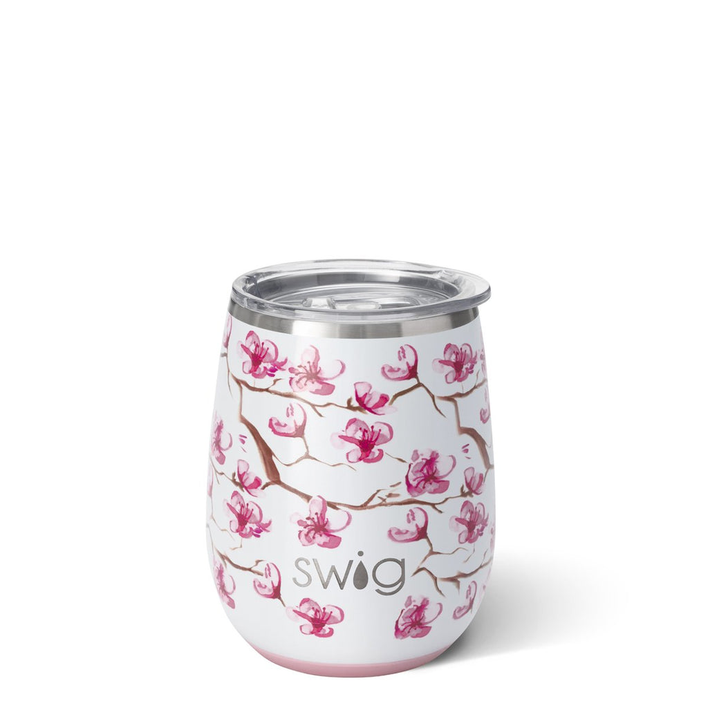 Swig 14 oz Stemless Wine Cup in Cherry Blossom-Swig-The Bugs Ear