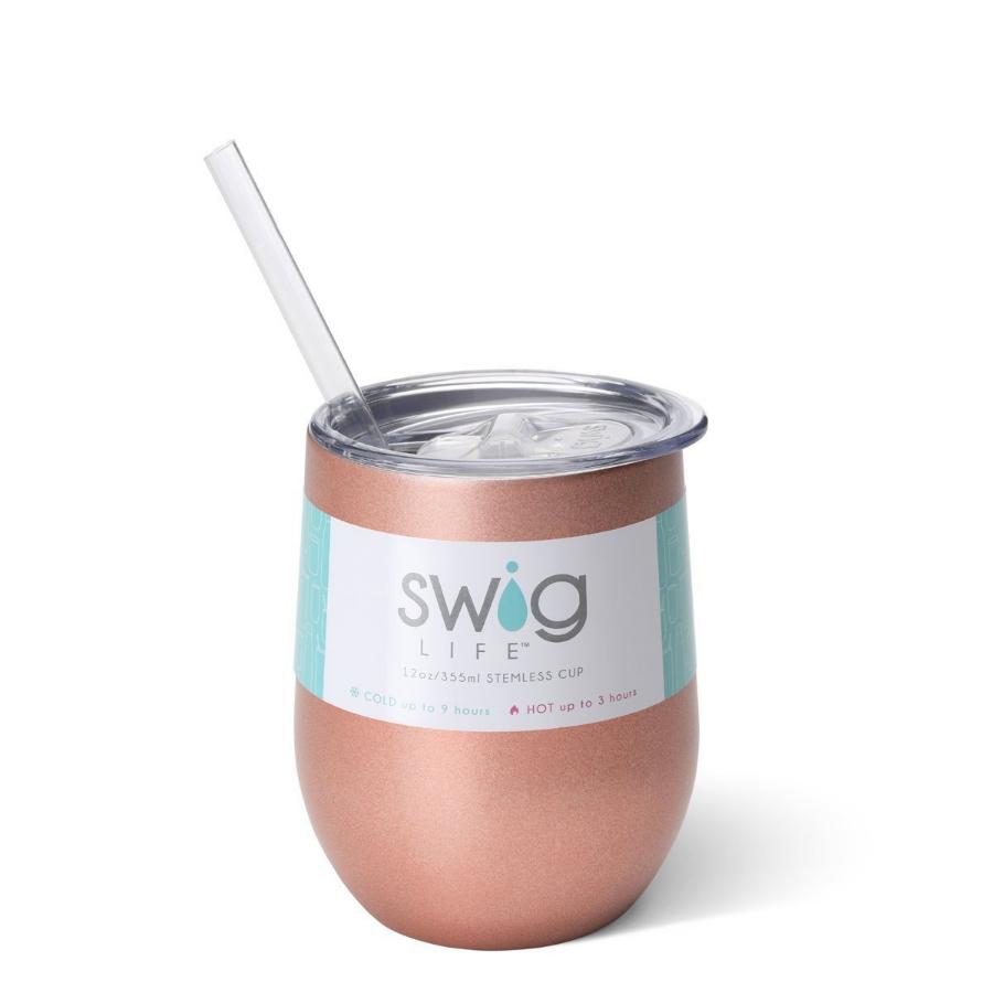 Swig 12 oz Stemless Wine Cup in Rose Gold-Swig-The Bugs Ear