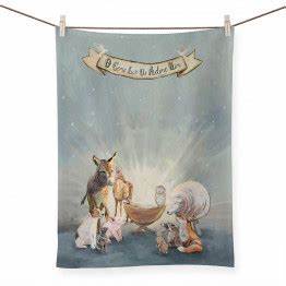 Oh Come Let Us Adore Him Tea Towels-Greenbox-The Bugs Ear