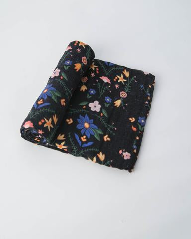 Little Unicorn Cotton Swaddle Floral Stitch-Little Unicorn-The Bugs Ear