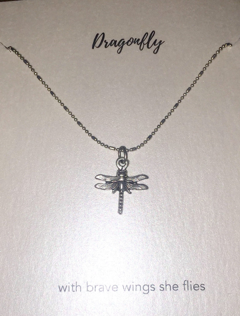 Luca and Danni Dragonfly Necklace Silver-Luca + Danni-The Bugs Ear