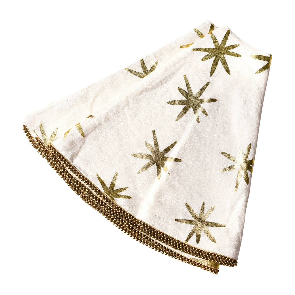Coton Colors Gold Star Tree Skirt-Coton Colors-The Bugs Ear
